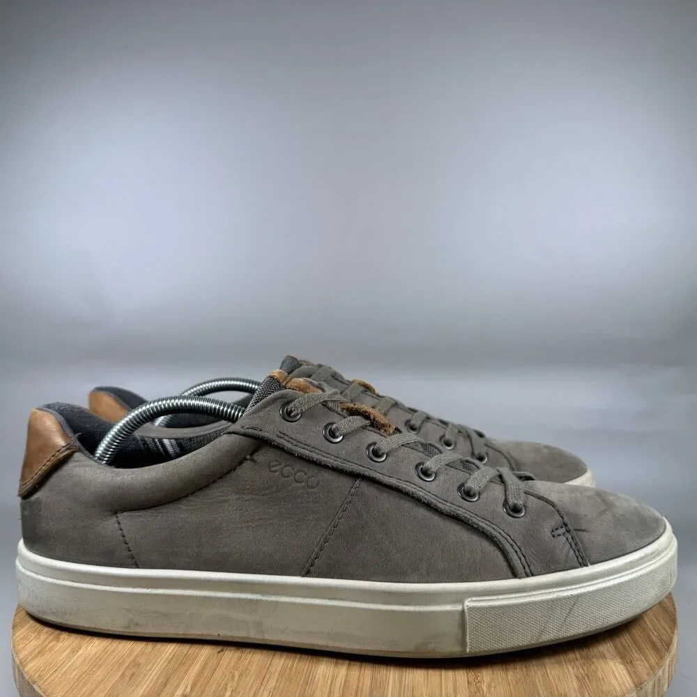 S ECCO Kyle Classic Nubuck Grey Tie‎ Sneakers Shoes Mens EU 46 US 12
